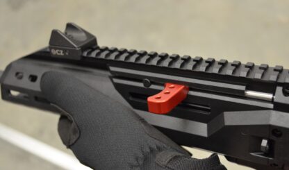 hbi scorpion carbine charging handle theta red